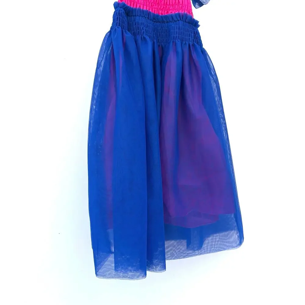 Toddler Girl’s Princess Tulle Dress Up Pink Purple Birthday Party Fancy 6T 7T